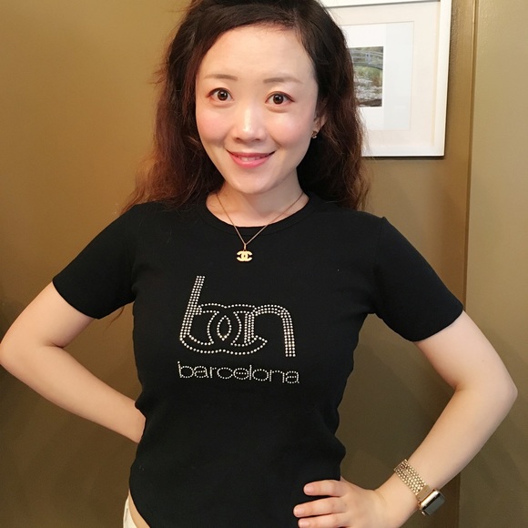 (3 for 18$ ）Stylish black T shirt 100% cotton - Picture 2 of 8